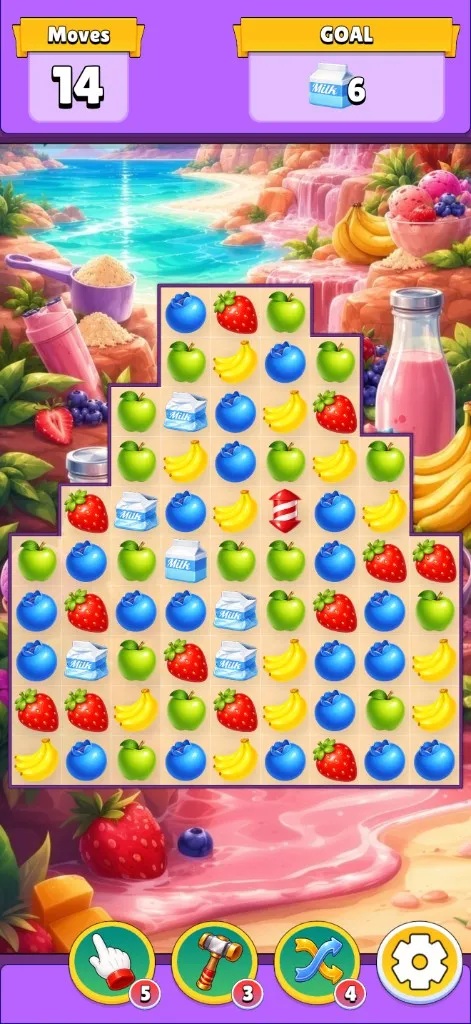 A tropical beach level collecting milk cartons